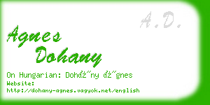 agnes dohany business card